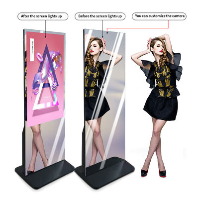 43in Floor Standing fitness mirror Android 7.1 Lcd Advertising Display Screen 500cd/M2