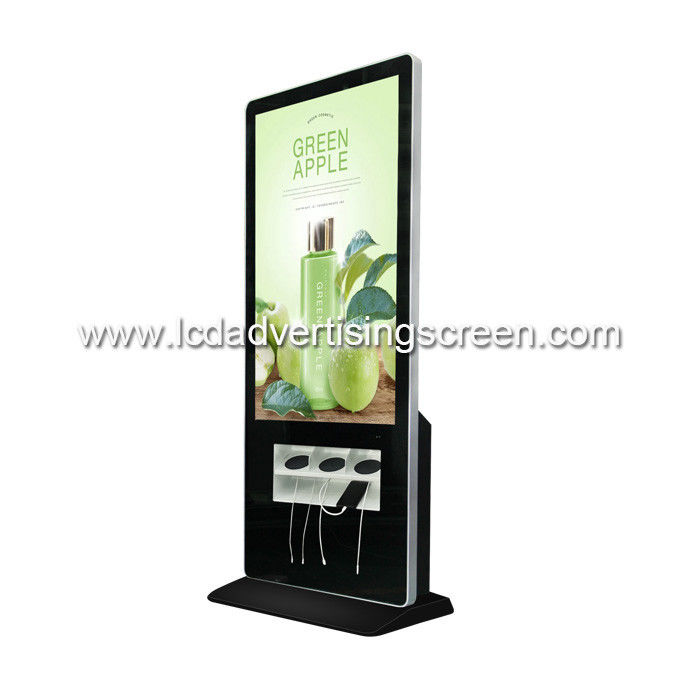 Floor Standing Lcd Advertising Display Cable Phone Charging Wifi Advertising Screen