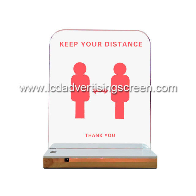 22*32cm Li Battery Acrylic Board Distance Keeping Sign