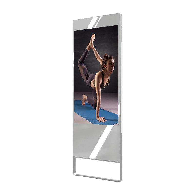 Floor Standing 43inch Vertical Mirror Advertising Screen For Gym