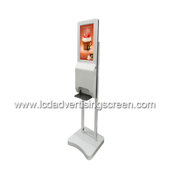 TFT LCD Advertising Screen With Automatic Foam Soap Hand Sanitizer Dispenser Android Digital Signage With Software