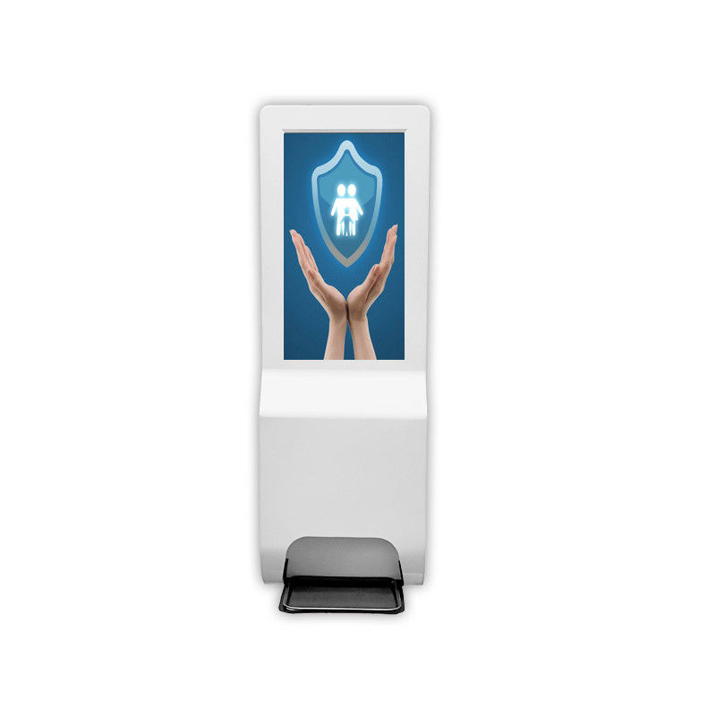 21.5 Inch LCD Floor Standing Advertising Display Signage With Hand Sanitizer Dispenser
